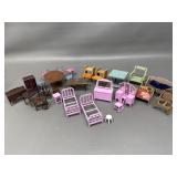 Doll / Miniature Metal Bedroom Set & More