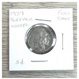 1937 Buffalo Nickel 5 Cent Coin Full Date