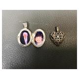 Vintage Sterling Silver Photo Locket & Heart
