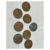 1943 Steel Penny & Wheat Pennies