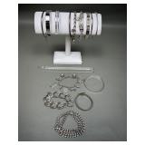 Silver Tone Costume Jewelry Charm Bracelets &