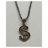 Sterling Silver Dollar Pendant Necklace