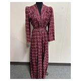 Vtg Ladies Polyester Lounge Dress W Belt