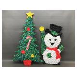 60s/70s Snowman, Tree Holiday Popcorn Art