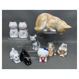 Vintage & Modern Ceramic Salt & Peppers, Creamer,