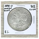 1888-O Morgan Dollar 90% Silver Coin