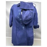 Vintage Rothschild Wool Pea Coat + Hat & Bag