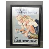 1940's War Stamps Bonds Framed Poster