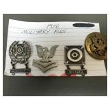 U.s Army Enlisted Man's Visor Cap Badge & More Vtg
