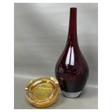 Ikea Salong Ruby Red Vase & Ashtray