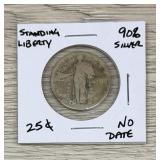 Standing Liberty Quarter 90% Silver No Date