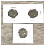 Lot of (3) Buffalo Nickels