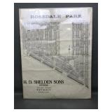 Vintage Real Estate Plat Map For Rosedale Park
