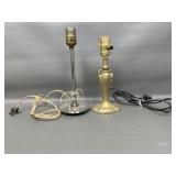 Art Deco Glass & Vintage Brass Table Lamps