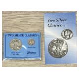 90% Silver Coins Walking Liberty Mercury Dime