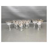 Vtg Mcm Libbey Gold Leaf Cocktail Glasses