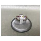Sterling Silver Rainbow Gemstone Ring