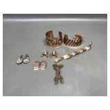 Vtg Copper Bracelets, Clip Earrings & More!