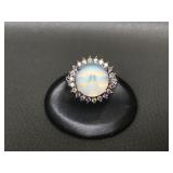 Kirks Folly Aurora Borealis Crystal Moon Face Ring
