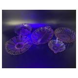 Pink Glowing Anchor Hocking Depression Glass Trays