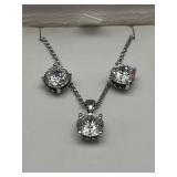 Sterling Silver & Simulated Diamond Set