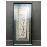 Antique Framed Chinese Silk Embroidered Textile