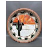 Signed Potworks Mosaic Terra Cotta Southwest Tray
