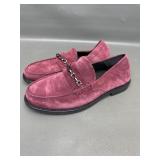 Coach Red Suede Chain Loafers
