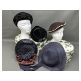 Deluxe Velour 1930s Vintage Hats, Hat Boxes