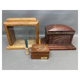 Vtg Wooden Private Reserve Display Case & More