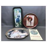 Vtg Reproduction Of 20s Coca-cola Ad Trays & More