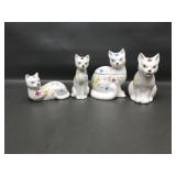 Vintage Enesco Floral Cat Sugar Bowl, Creamer +