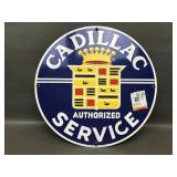 Vtg Cadillac Auth Service Metal Sign