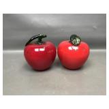 Vintage Style Apple Glass Paperweights