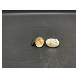 Vtg Tested 10k+ Gold Etched Cuff Links