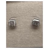 .925 Silver & Diamond Stud Earrings