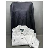 Ralph Lauren White Jean Jacket & Glitter Blouse
