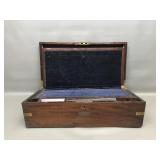 Antique Wooden Writing Slope Or Traveling Lap Desk