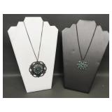 Vtg Medallion Pendant Necklaces