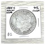 1884-s Morgan Dollar 90% Silver Coin