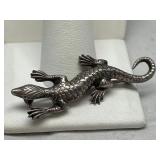 .835 Silver Lizard Lapel Pin