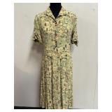 Vtg Ladies 1940's Printed Dress *note