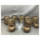 Garden Treasures 1674 Amber Glass Outdoor Lanterns