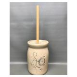 Antique Primitive Stoneware Butter Churn