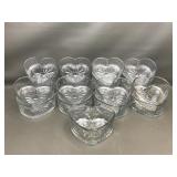 Glass Candy Heart Dishes 20pc