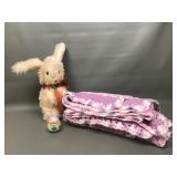 Vintage A&l Bunny Plush, Crochet Blanket & More
