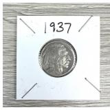 1937 Buffalo Nickel 5 Cent Coin