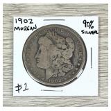 1902 Morgan Dollar 90% Silver Coin