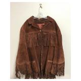 Vintage Brown Suede Leather Fringe Jacket