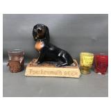 Frankenmuth Beer Ale Chalkware Dachshund Statue
